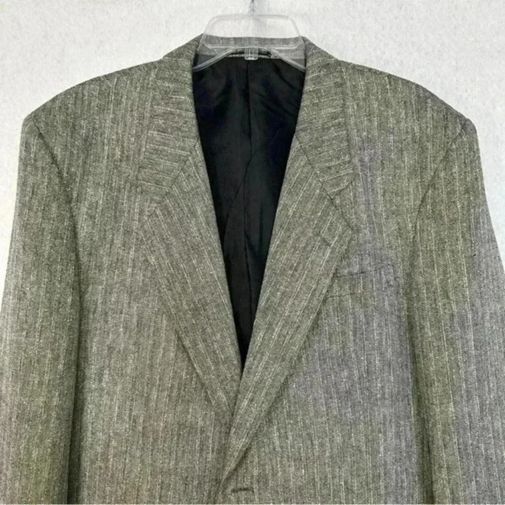 Pierre Balmain‎ Paris Silk Wool Blazer Mens 44R Brown Tweed Suit Jacket Formal